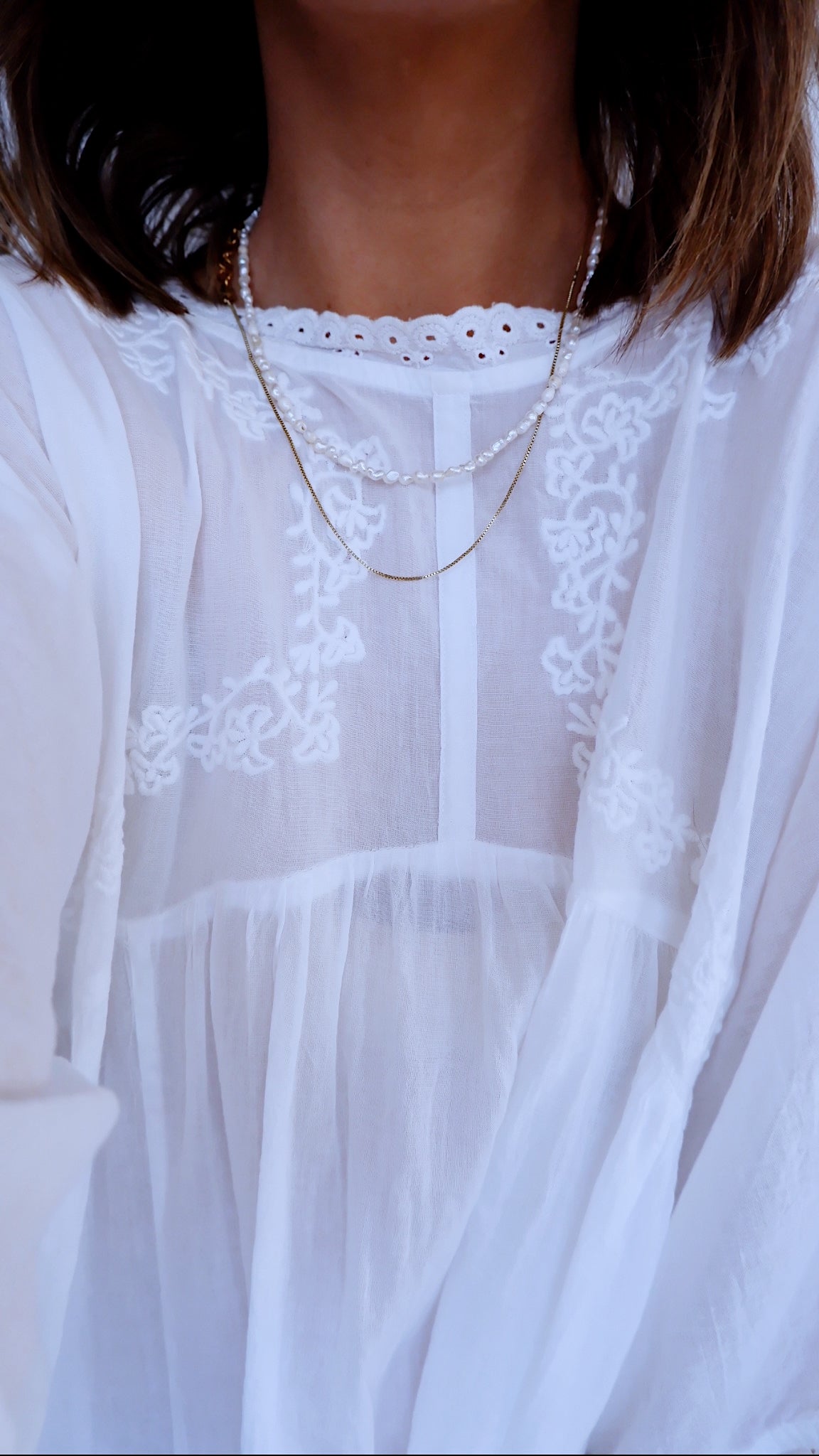 Ava Pearl Necklace - White